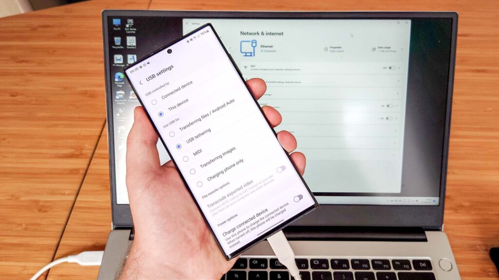 USB tethering